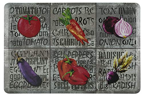 Ornavo Home Non Slip Premium Printed Kitchen Anti Fatigue Comfort Floor Mat - No Odor - Waterproof & Cleanable - 24" W x 36" L - Vegetables