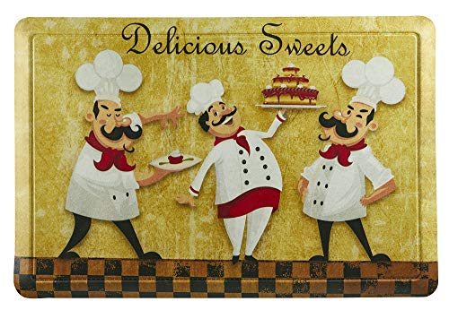 Ornavo Home Non Slip Premium Printed Kitchen Anti Fatigue Comfort Floor Mat - No Odor - Waterproof & Cleanable - 24" W x 36" L - Delicious Sweets Chef
