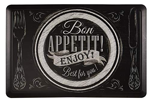 Ornavo Home Non Slip Premium Printed Kitchen Anti Fatigue Comfort Floor Mat - No Odor - Waterproof & Cleanable - 24" W x 36" L - Bon Appetit