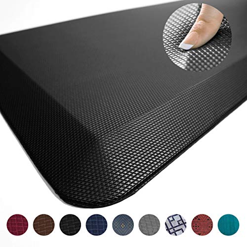 Anti Fatigue Comfort Floor Mat by Sky Mats -Commercial Grade Quality Perfect for Standup Desks, Kitchens, and Garages - Relieves Foot, Knee, and Back Pain (20x39x3/4-Inch, Black)