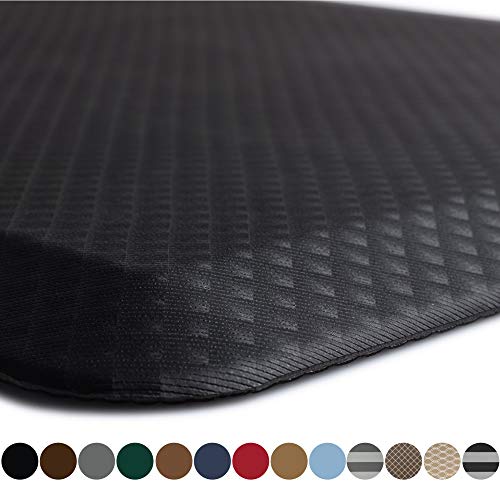 Kangaroo Original Standing Mat Kitchen Rug, Anti Fatigue Comfort Flooring, Phthalate Free, Commercial Grade Pads, Ergonomic Floor Pad for Office Stand Up Desk, 32x20, Black
