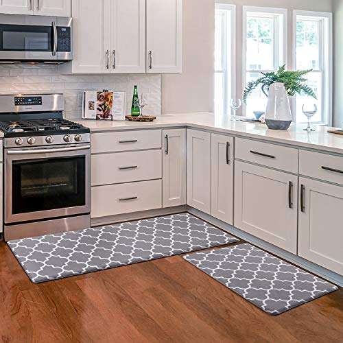 Galmaxs7 Anti Fatigue Mats for Kitchen Floor Kitchen Mat Cushioned Mat Grey Kitchen  Rug Non Slip Waterproof Memory Foam Ergonomic Comfort Rug Standing Desk Mat  for Floor Office Sink Laundry, 17X 28